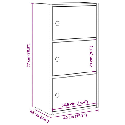 Boekenkast Gijs - 40x24x77 cm - sonoma eiken