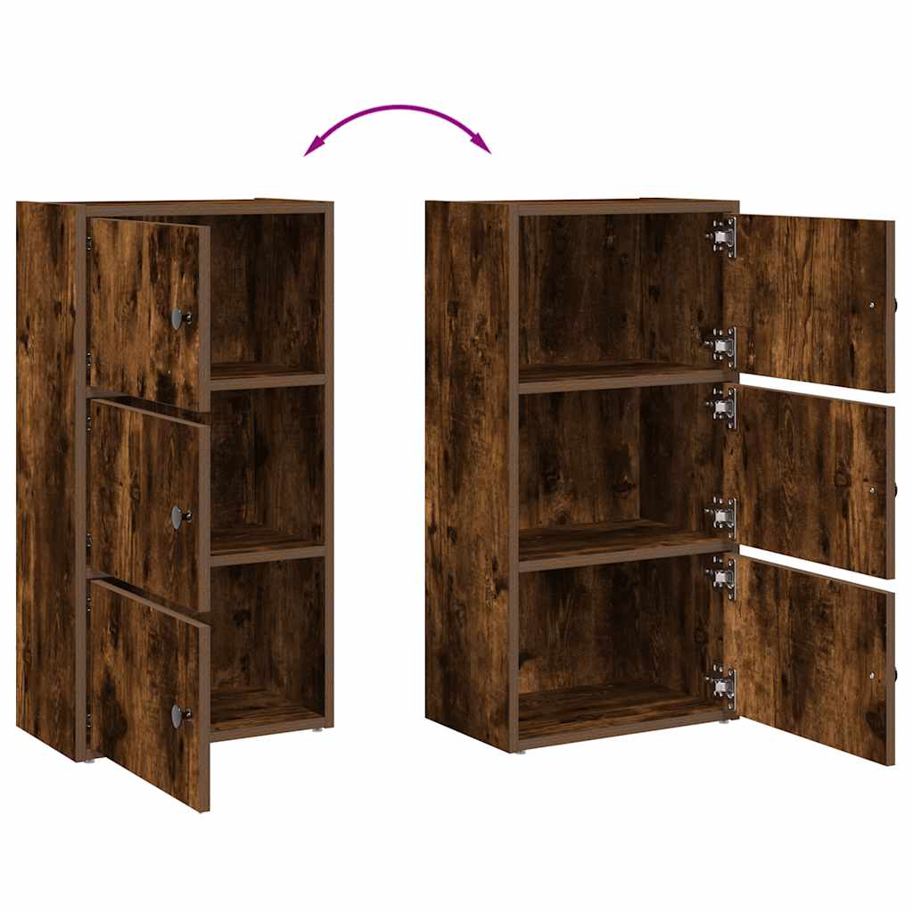 Boekenkast Gijs - 40x24x77 cm - gerookt eiken