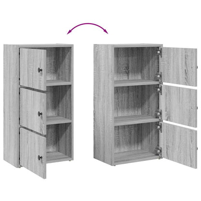 Boekenkast Gijs - 40x24x77 cm - grijs sonoma