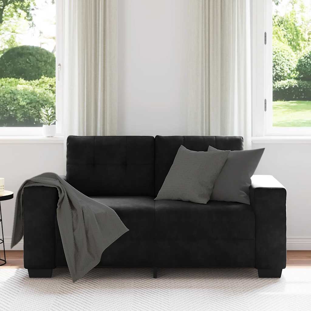 Loveseat bank 160x77x82 cm fluweel zwart