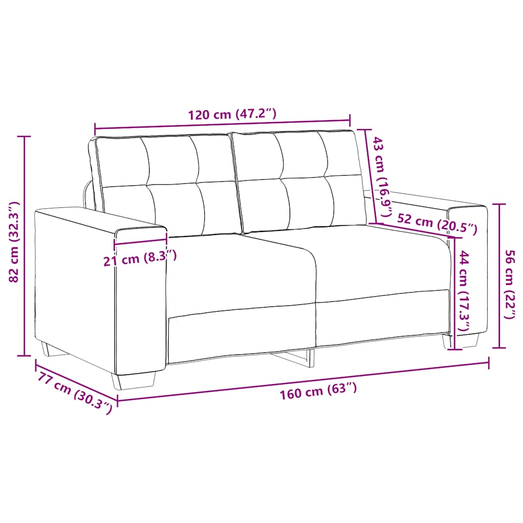 Loveseat bank 160x77x82 cm fluweel zwart