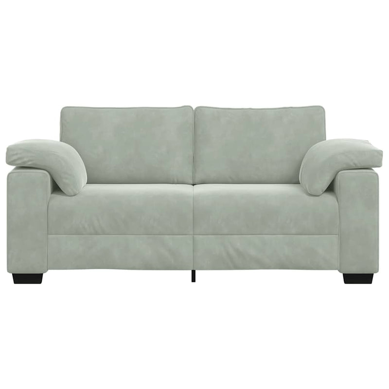 Bank Stefan - 180x77x82 cm - fluweel - lichtgrijs