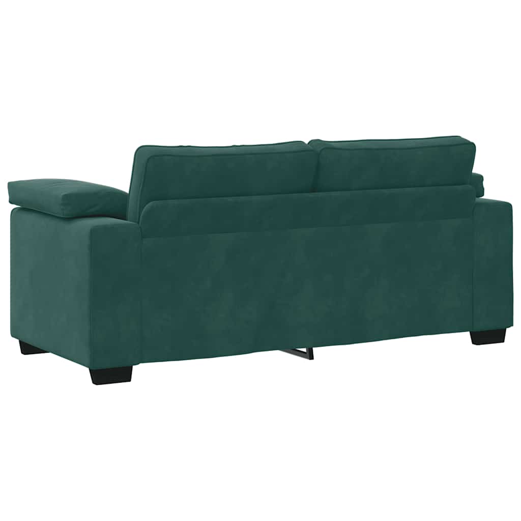 Bank Stefan - 180x77x82 cm - fluweel - donkergroen