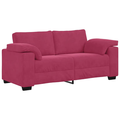 Bank Stefan - 180x77x82 cm - fluweel - wijnrood
