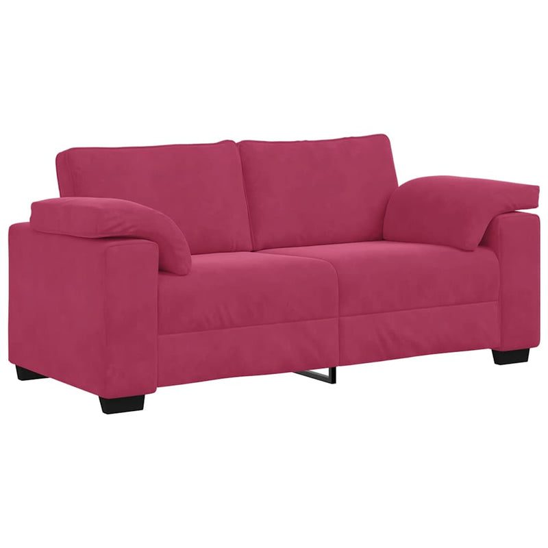 Bank Stefan - 180x77x82 cm - fluweel - wijnrood – extra afbeelding