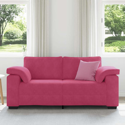 Bank Stefan - 180x77x82 cm - fluweel - wijnrood