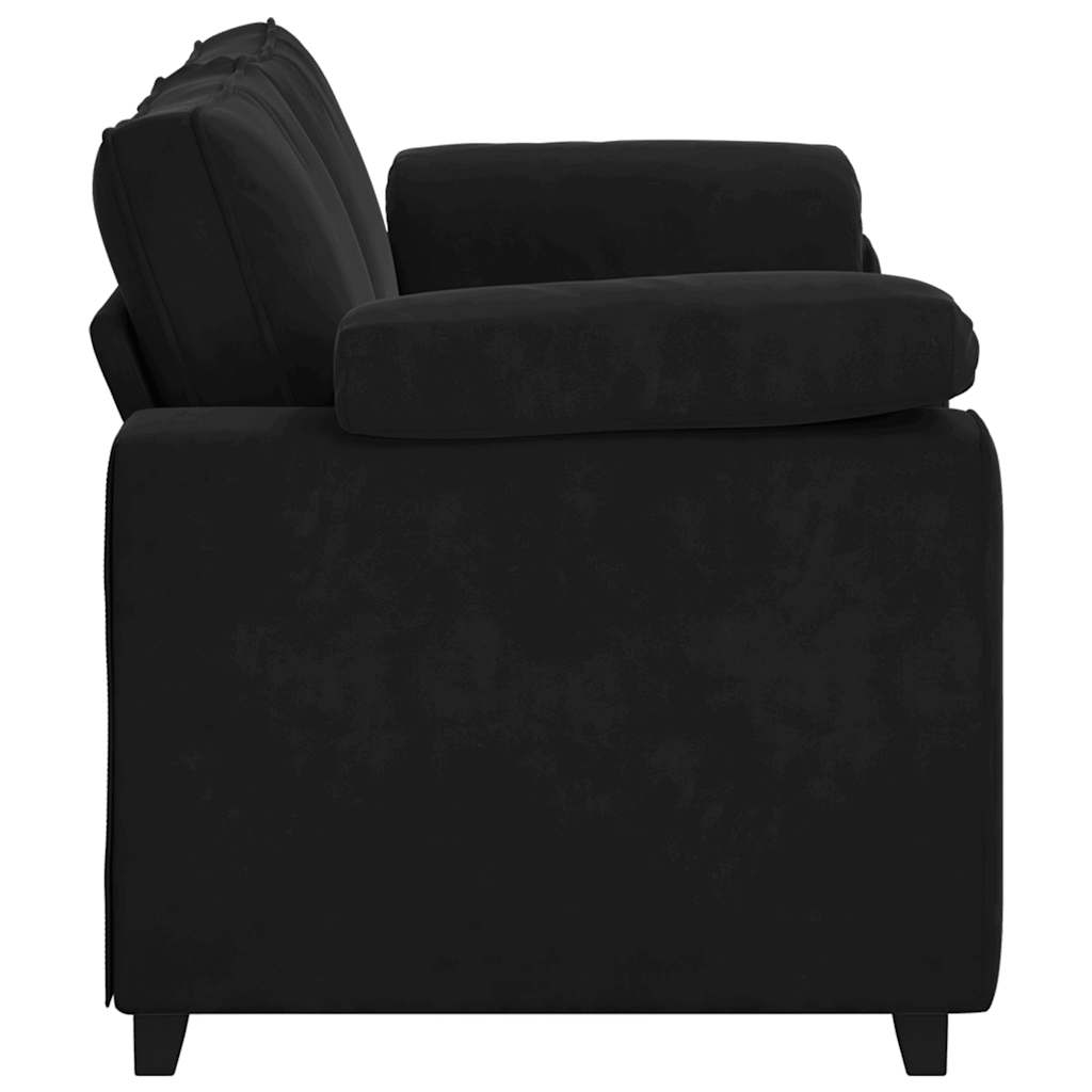 Bank Stefan - 180x77x82 cm - fluweel - zwart