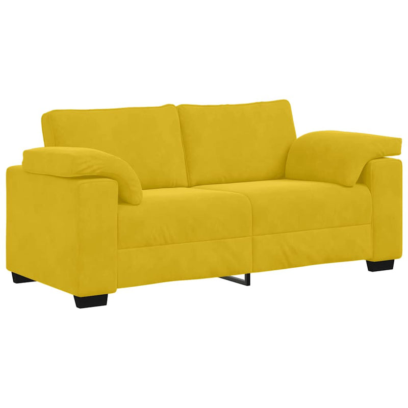 Bank Stefan - 180x77x82 cm - fluweel - geel – extra afbeelding