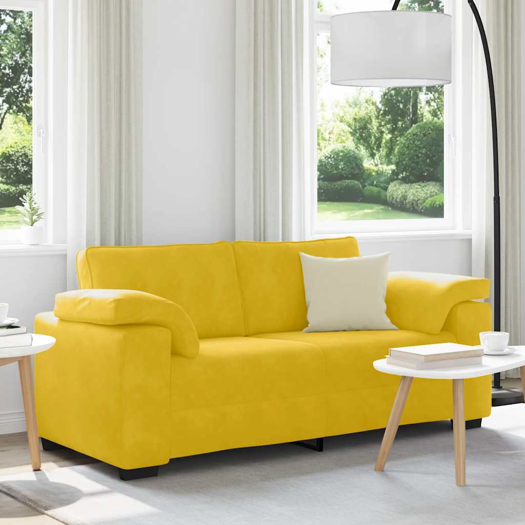 Bank Stefan - 180x77x82 cm - fluweel - geel