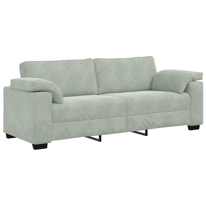 Bank Raymond - 220x77x82 cm - fluweel - lichtgrijs – extra afbeelding