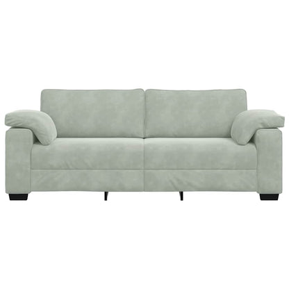 Bank Raymond - 220x77x82 cm - fluweel - lichtgrijs
