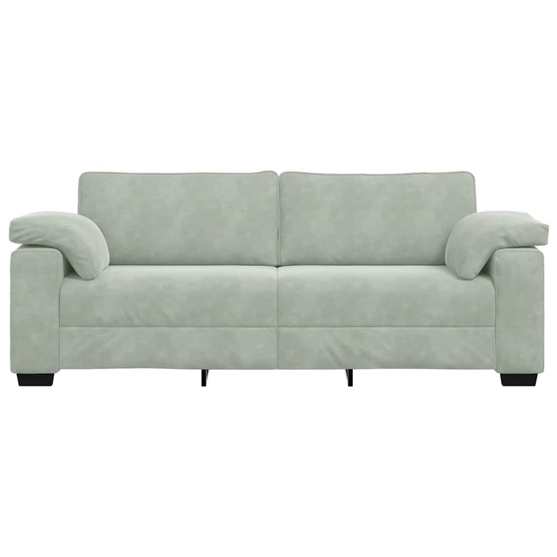 Bank Raymond - 220x77x82 cm - fluweel - lichtgrijs