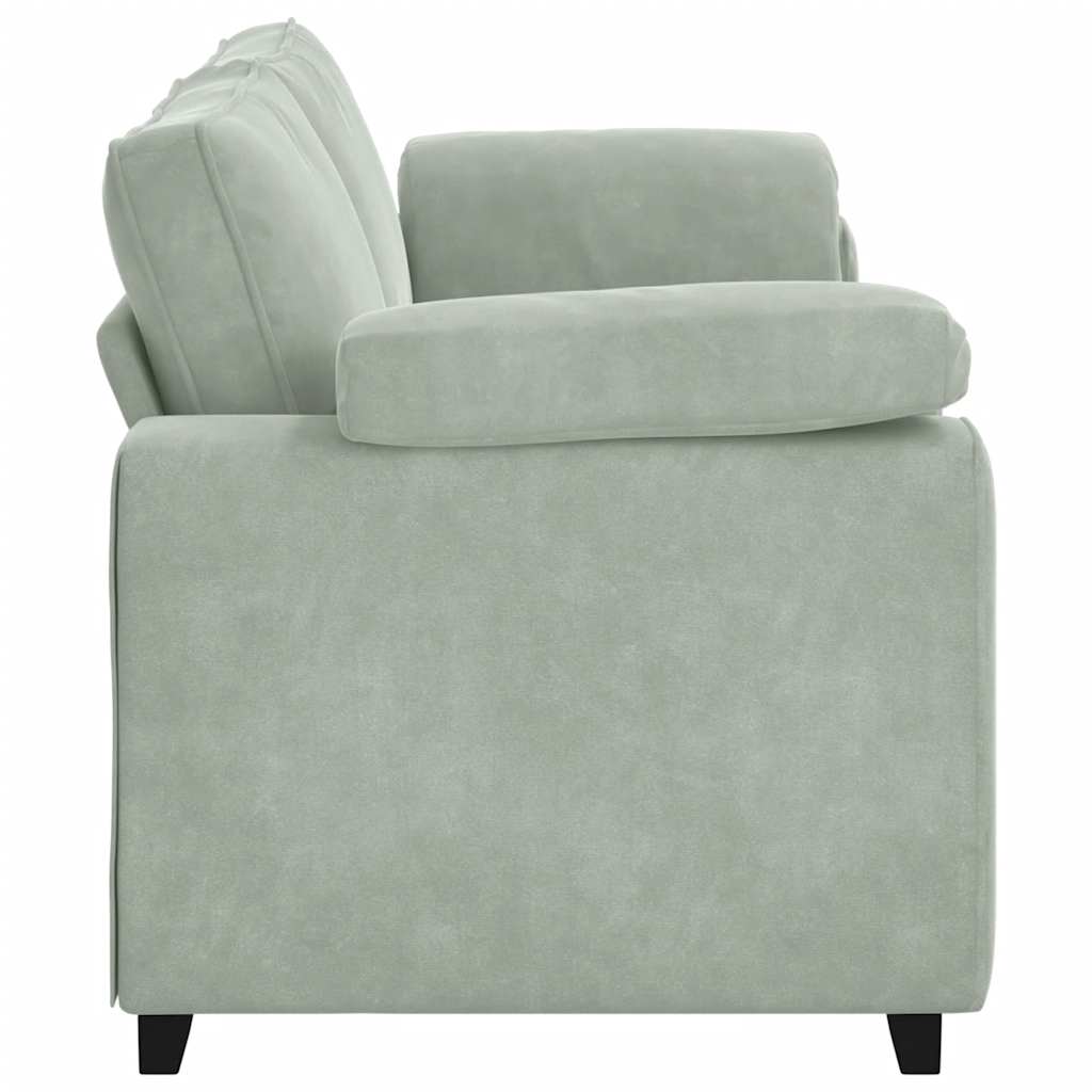Bank Raymond - 220x77x82 cm - fluweel - lichtgrijs
