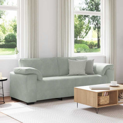 Bank Raymond - 220x77x82 cm - fluweel - lichtgrijs