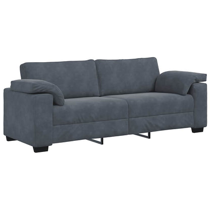 Bank Raymond - 220x77x82 cm - fluweel - donkergrijs