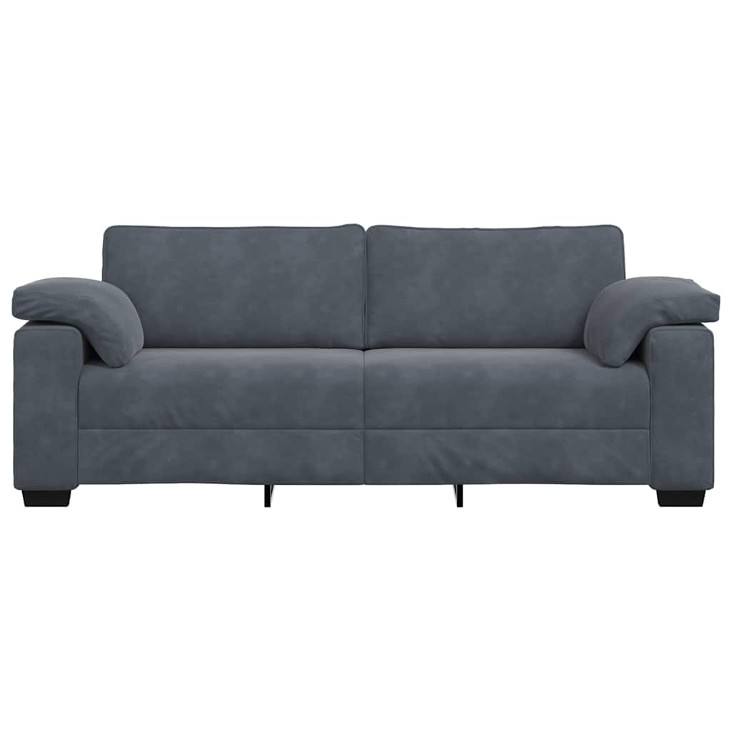 Bank Raymond - 220x77x82 cm - fluweel - donkergrijs
