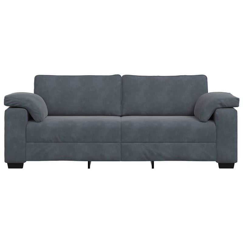 Bank Raymond - 220x77x82 cm - fluweel - donkergrijs