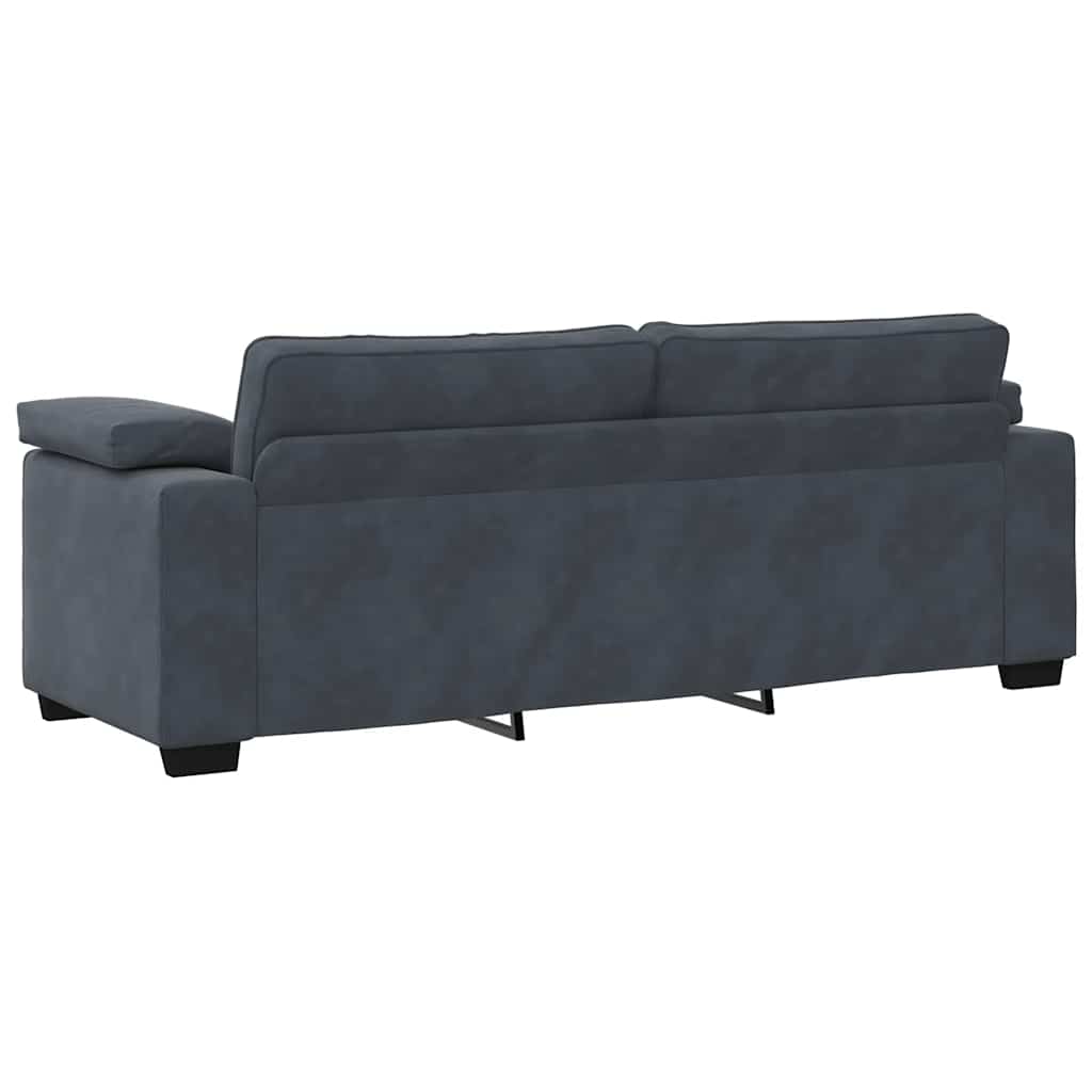 Bank Raymond - 220x77x82 cm - fluweel - donkergrijs