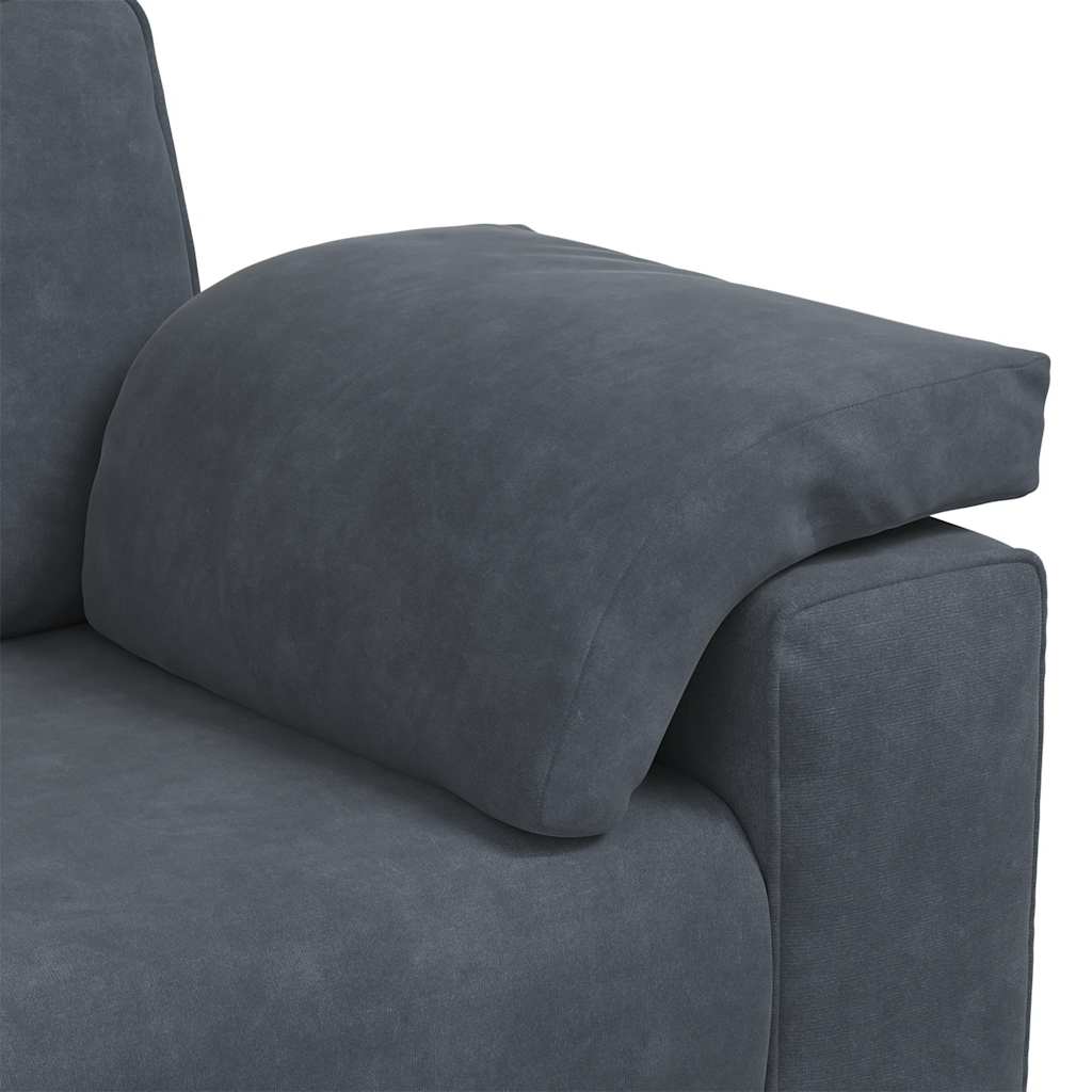 Bank Raymond - 220x77x82 cm - fluweel - donkergrijs