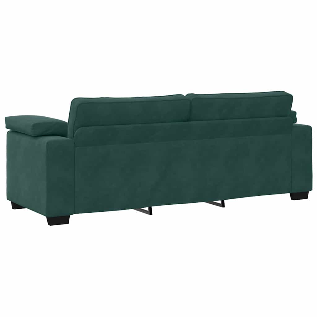 Bank Raymond - 220x77x82 cm - fluweel - donkergroen
