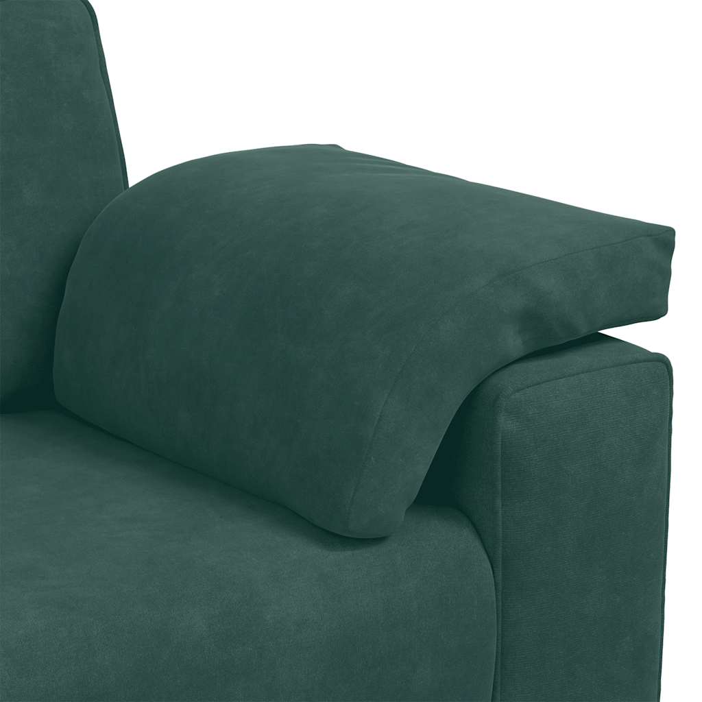 Bank Raymond - 220x77x82 cm - fluweel - donkergroen