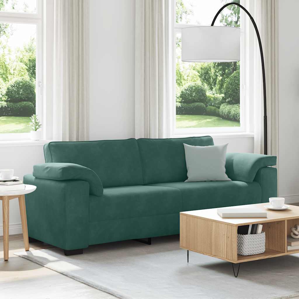 Bank Raymond - 220x77x82 cm - fluweel - donkergroen