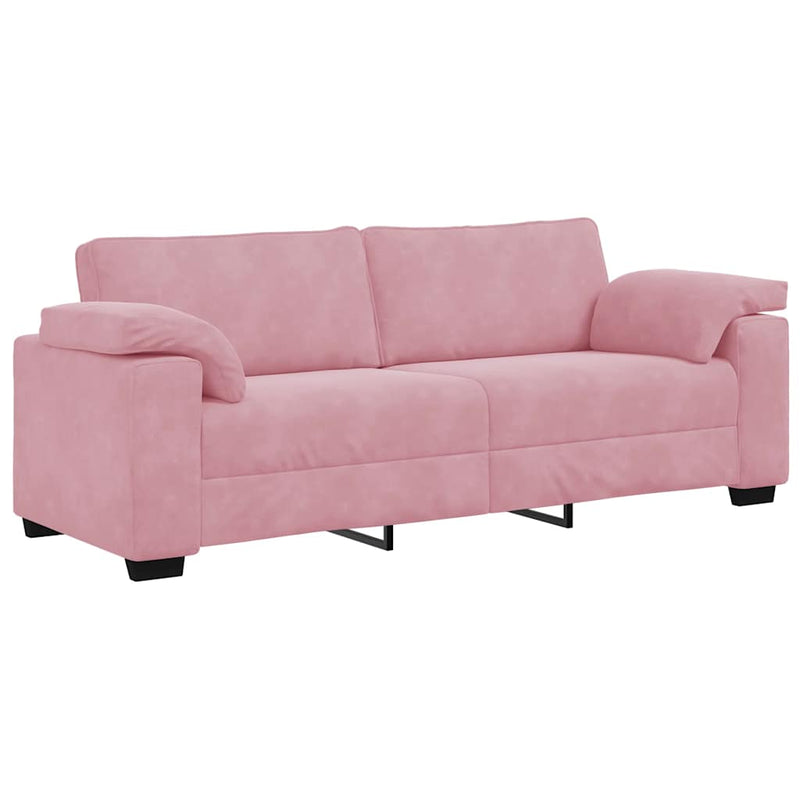 Bank Raymond - 220x77x82 cm - fluweel - roze – extra afbeelding