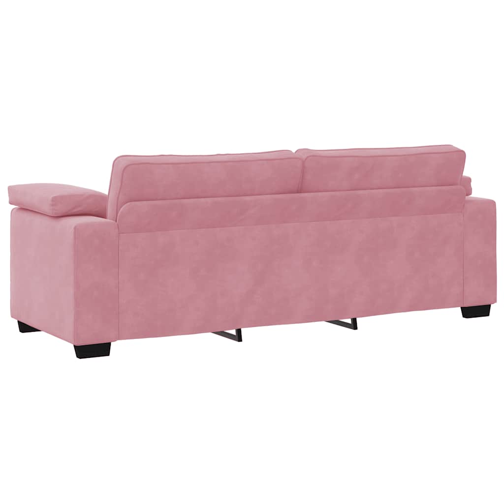 Bank Raymond - 220x77x82 cm - fluweel - roze