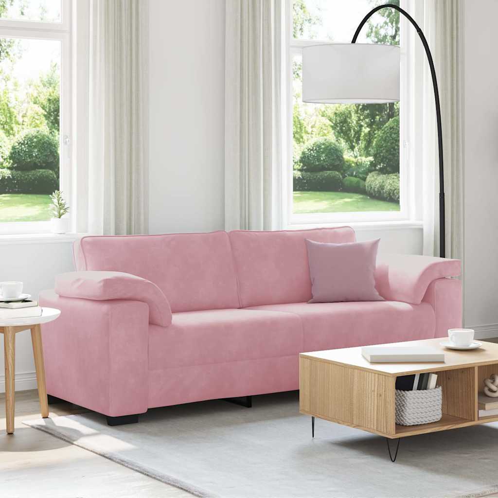 Bank Raymond - 220x77x82 cm - fluweel - roze
