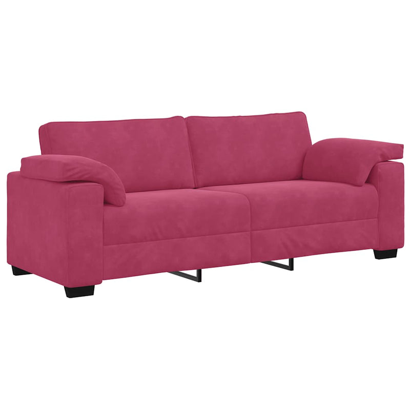 Bank Raymond - 220x77x82 cm - fluweel - wijnrood – extra afbeelding