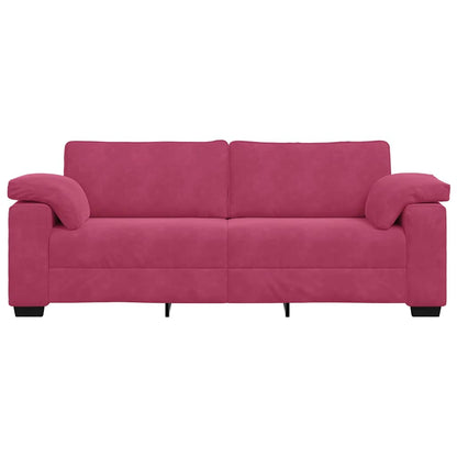 Bank Raymond - 220x77x82 cm - fluweel - wijnrood