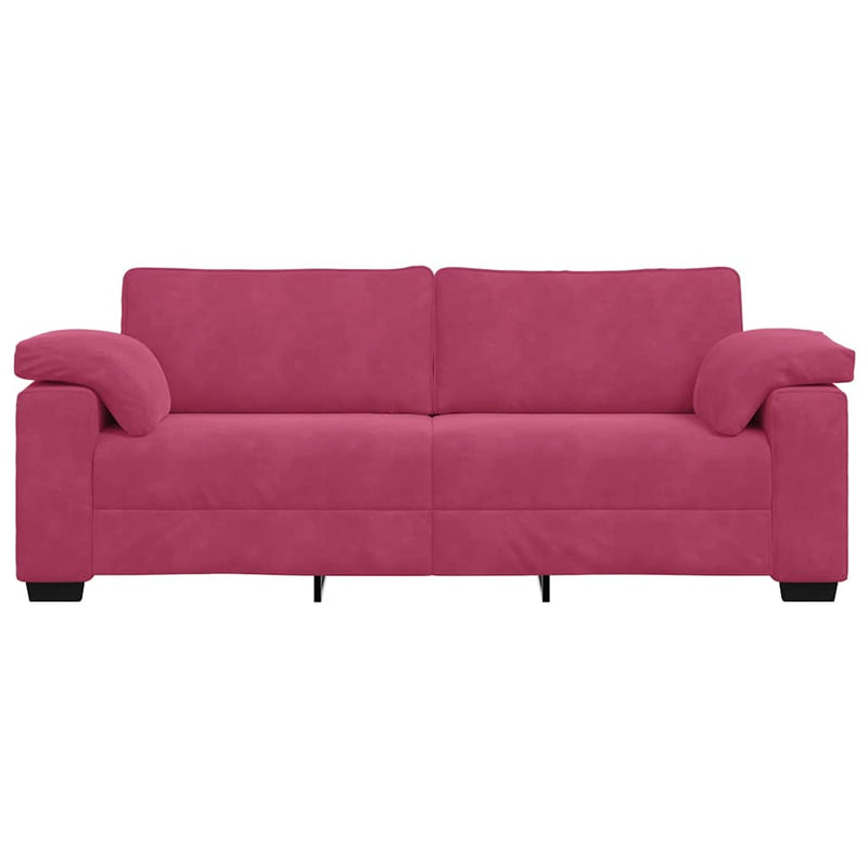Bank Raymond - 220x77x82 cm - fluweel - wijnrood