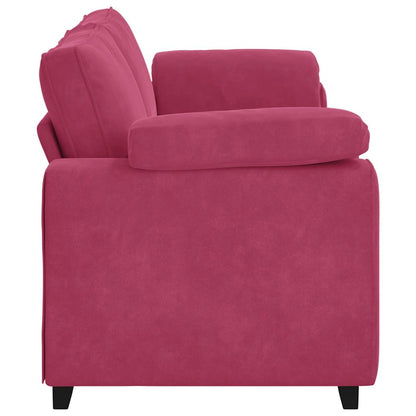 Bank Raymond - 220x77x82 cm - fluweel - wijnrood