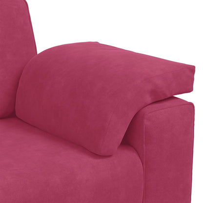 Bank Raymond - 220x77x82 cm - fluweel - wijnrood