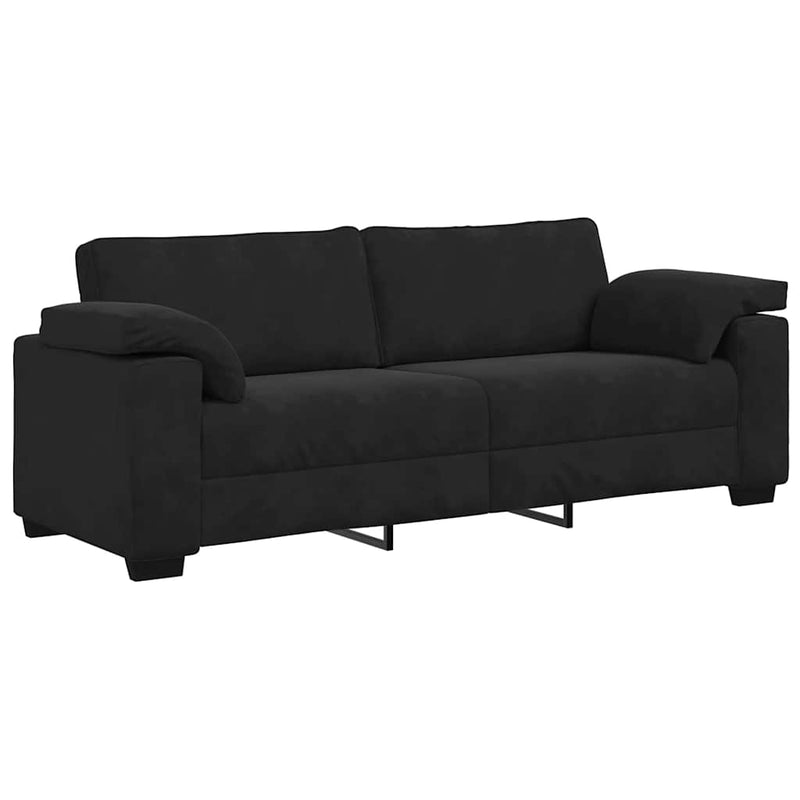 Bank Raymond - 220x77x82 cm - fluweel - zwart – extra afbeelding