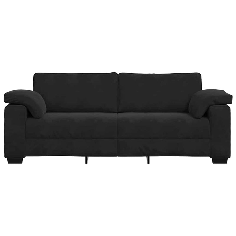 Bank Raymond - 220x77x82 cm - fluweel - zwart