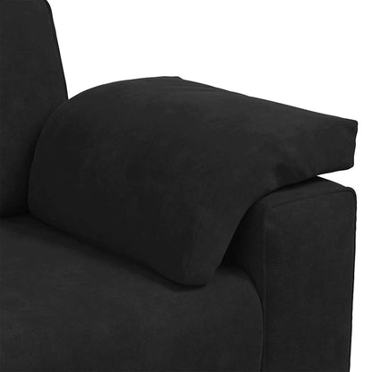 Bank Raymond - 220x77x82 cm - fluweel - zwart