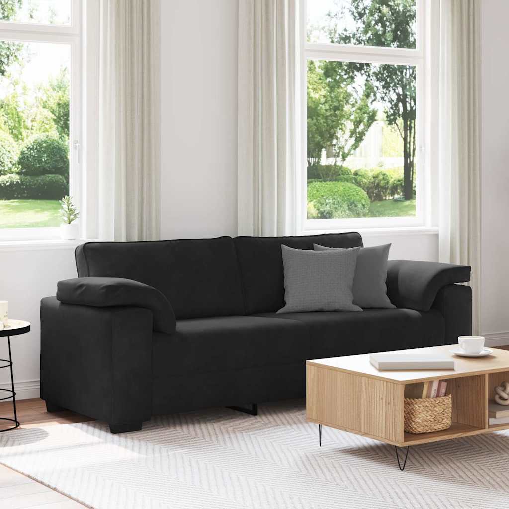 Bank Raymond - 220x77x82 cm - fluweel - zwart