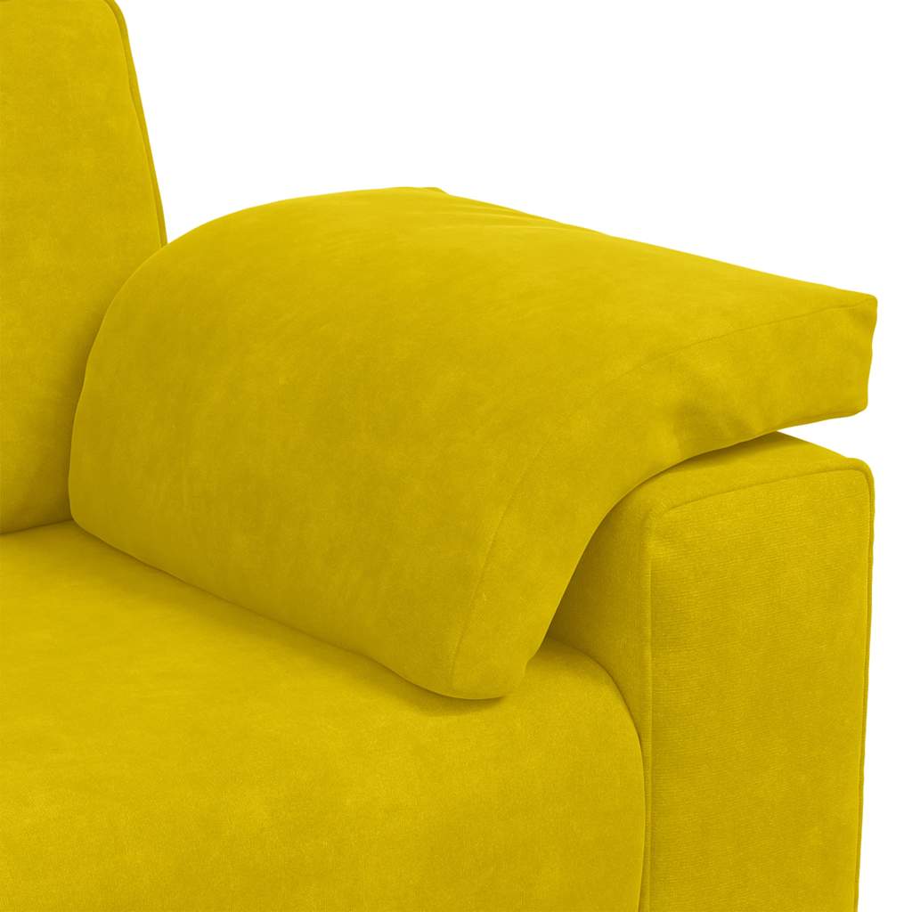 Bank Raymond - 220x77x82 cm - fluweel - geel
