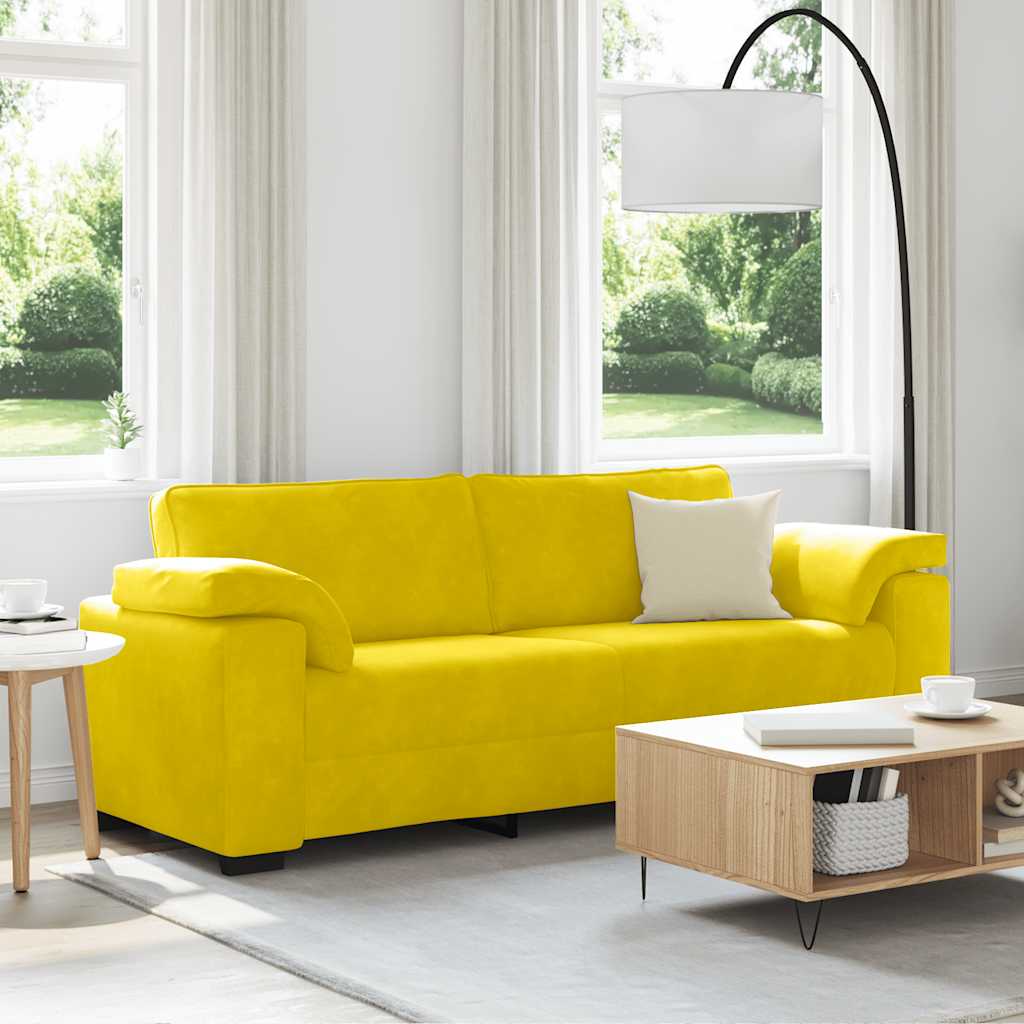 Bank Raymond - 220x77x82 cm - fluweel - geel