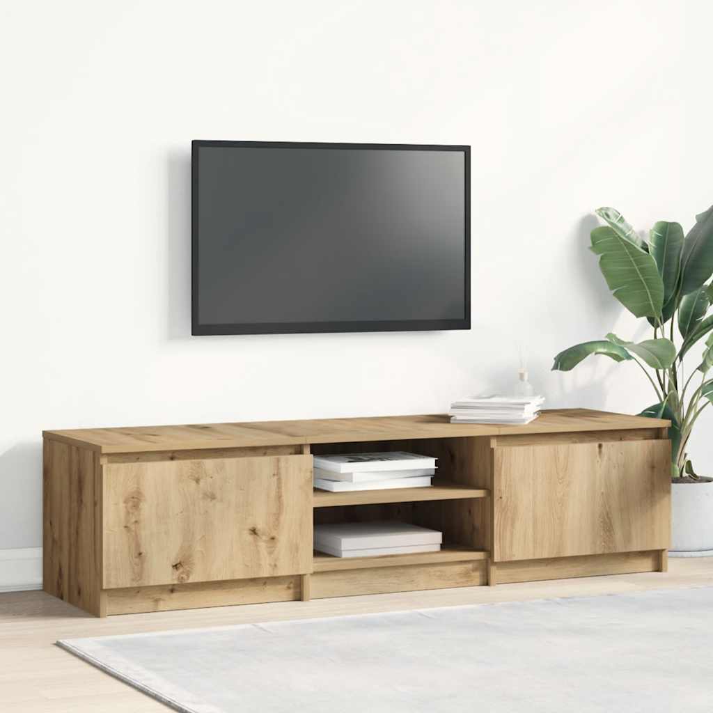 Tv-meubel Kyan - 140x40x35,5 cm - artisanaal eiken