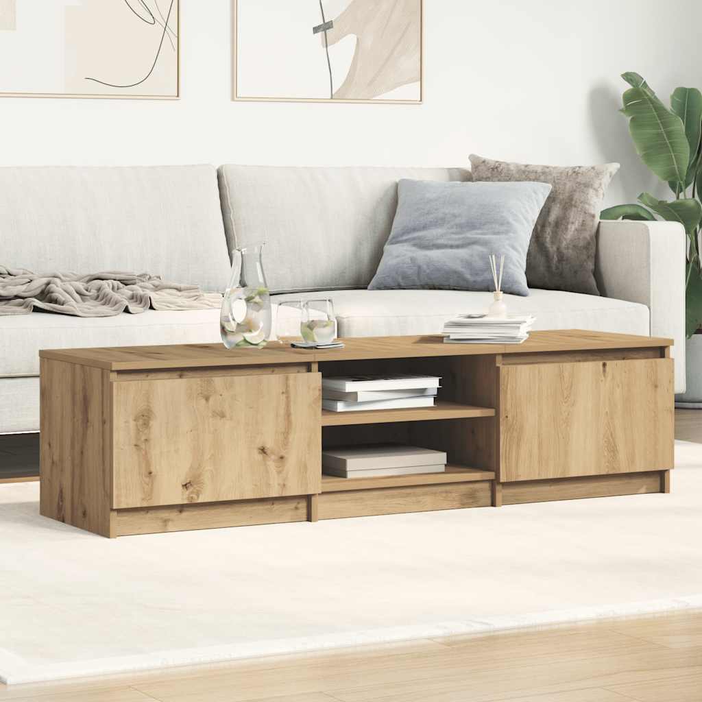Tv-meubel Kyan - 140x40x35,5 cm - artisanaal eiken