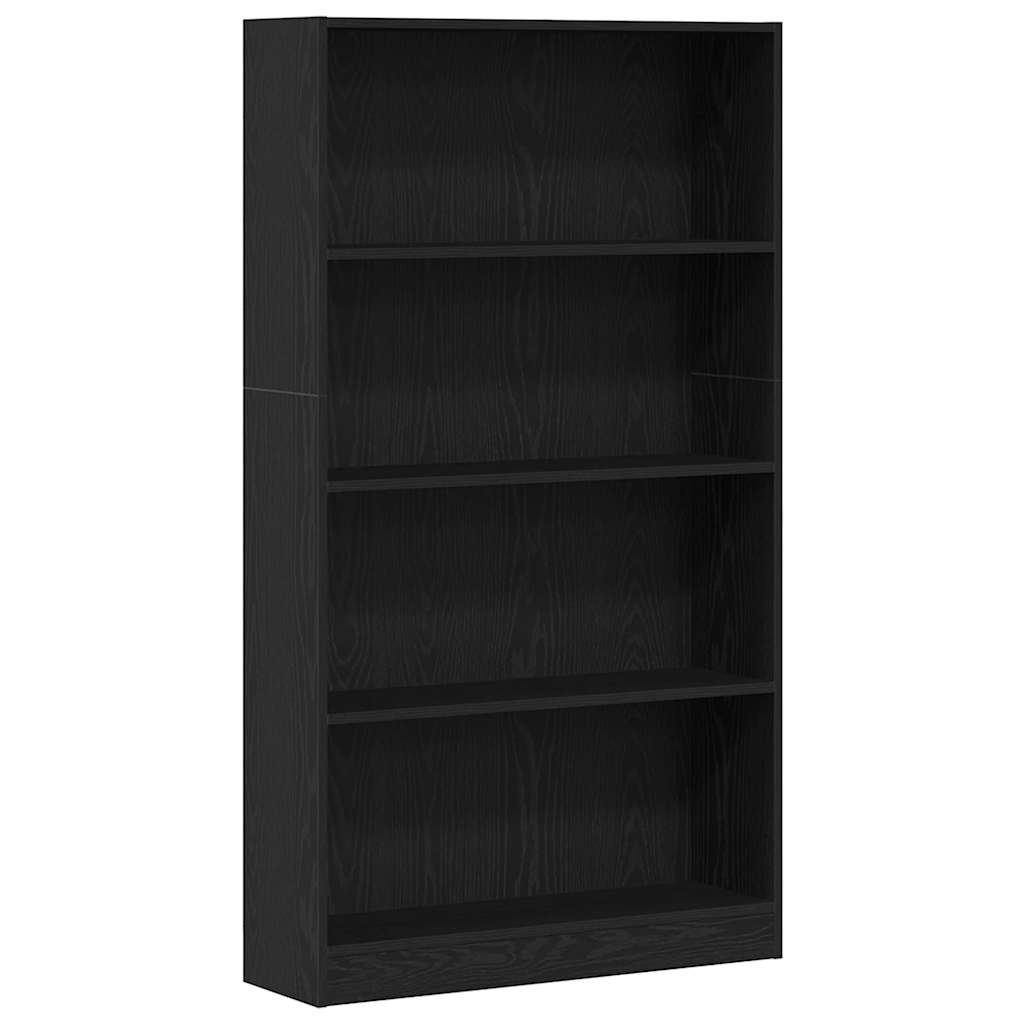 Boekenkast Rens - 80x24x143 cm- zwart eiken