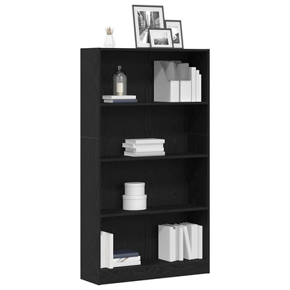 Boekenkast Rens - 80x24x143 cm- zwart eiken