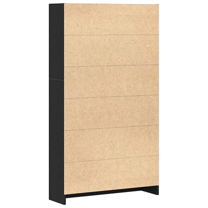 Boekenkast Rens - 80x24x143 cm- zwart eiken