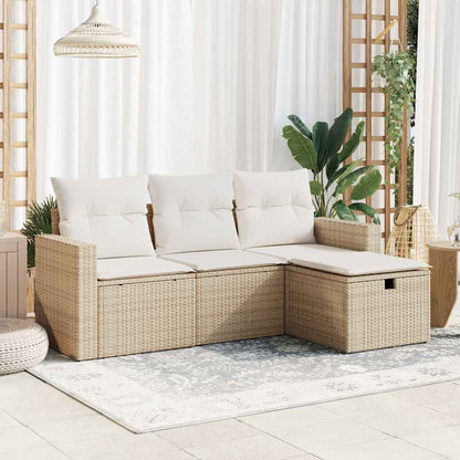 Tuinset Hubrecht - 4-delig - met kussens en opslag - beige