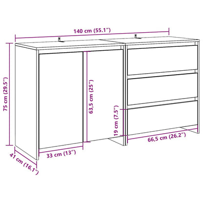 Dressoir Douwe - 2-delig - artisanaal eiken