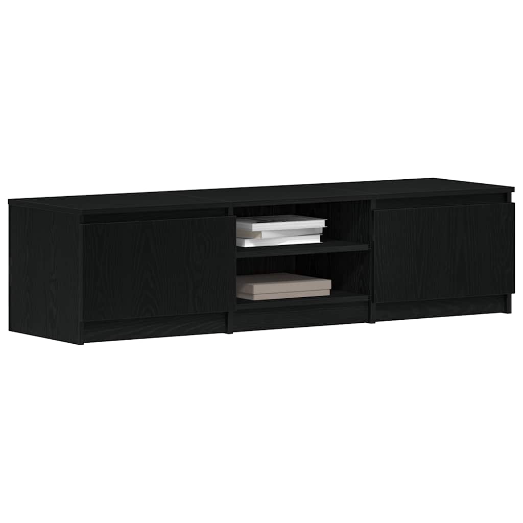 Tv-meubel Kyan - 140x40x35,5 cm - zwart eiken