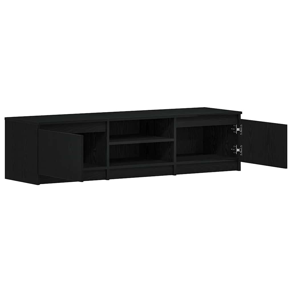 Tv-meubel Kyan - 140x40x35,5 cm - zwart eiken