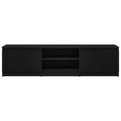 Tv-meubel Kyan - 140x40x35,5 cm - zwart eiken